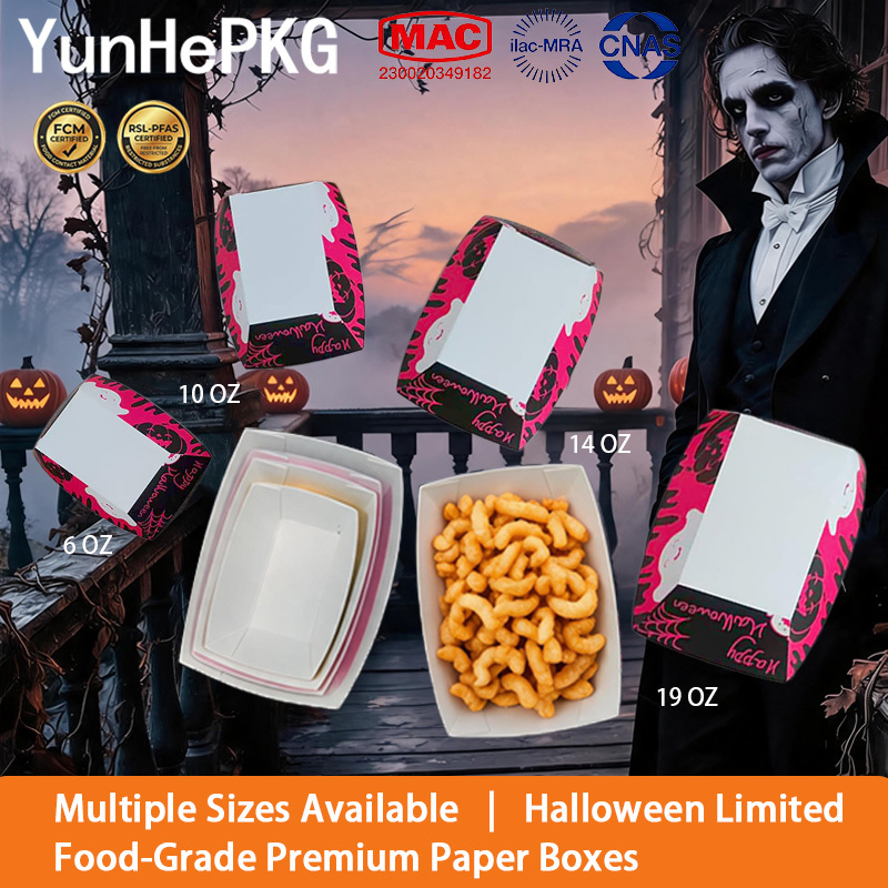 Food Snacks That Are Black - YunHePKG 100 Stück Halloween Papier-Snackbehälter 6/10/14/19oz