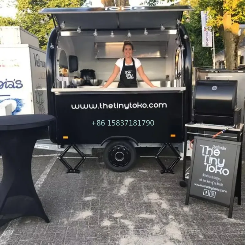 Food Snacks That Are Black - Kleiner Food Truck Anhänger Schwarz Maßgefertigter