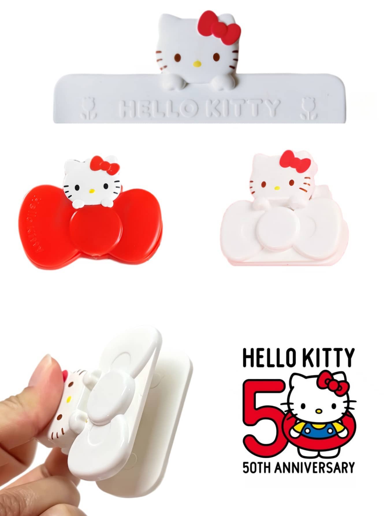 Food Snacks In Japan - 1/2 Stück/Set Hellokittys Lebensmittelbeutel-Clips mit Magnet.