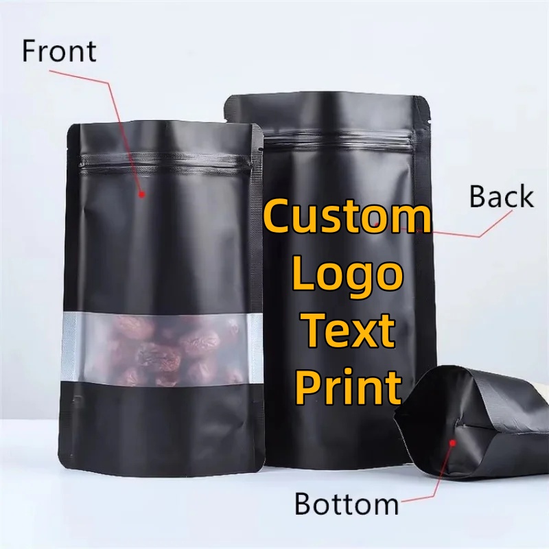 Food Snacks That Are Black - 100PCS Stand-up Matte Schwarz Aluminium Folie