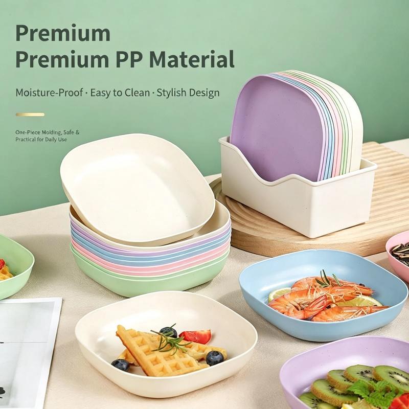 Food Snacks Easy - 1 Set Servierplatten aus lebensmittelechtem PP-Kunststoff,