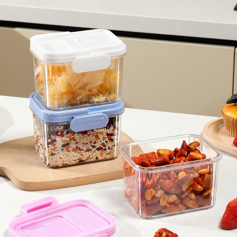 Food Snacks For Picnic - Luftdichte Lebensmittelbehälter aus Kunststoff mit Griffdeckeln,