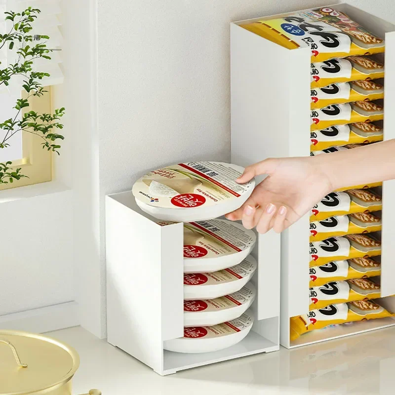 Food Snacks Packets - Vertikaler Instantnudelhalter Küchen-Aufbewahrungsorganizer Schrank-Vorratsregal für Snack-Beutel-Organisation